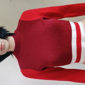 Rag & Bone 100% fine merino color block cropped mock neck sweater size s